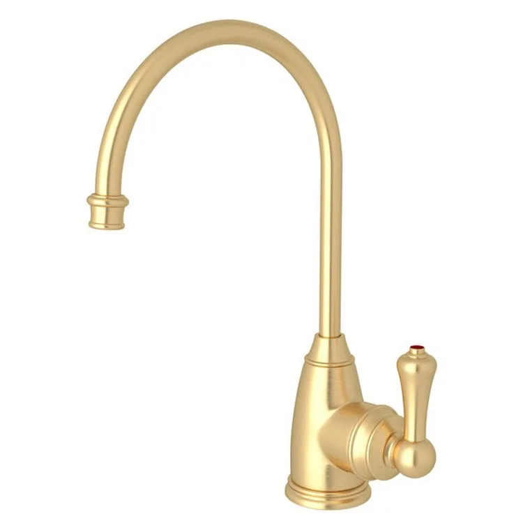 Hot Water Dispenser Georgian Era 1 Lever C-Spout Satin English Gold 6-1/2 Inch 0.5 Gallon per Minute