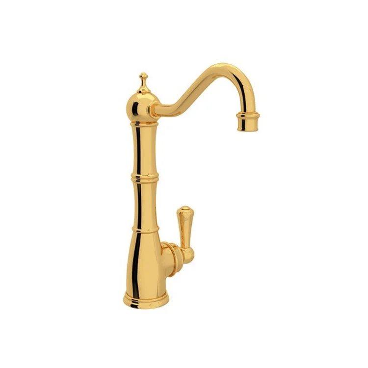 Filter Faucet Edwardian 1 Lever English Gold Swivel Column Spout 0.5 Gallon per Minute