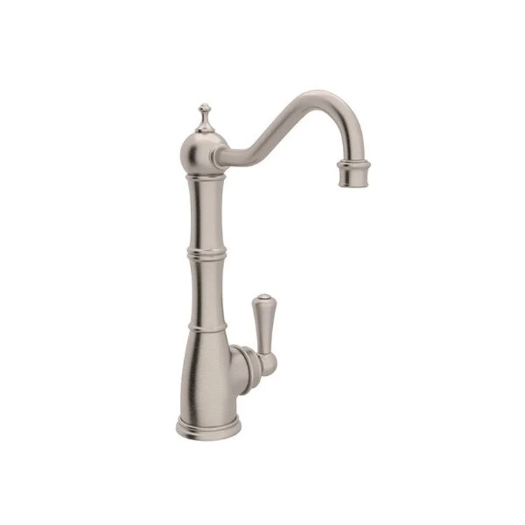 Filter Faucet Edwardian 1 Lever Satin Nickel Swivel Column Spout 0.5 Gallon per Minute