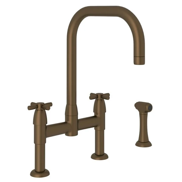 Kitchen Faucet Holborn 8 Inch Spread 2 Cross English Bronze Bridge U-Spout 1.8 Gallons per Minute