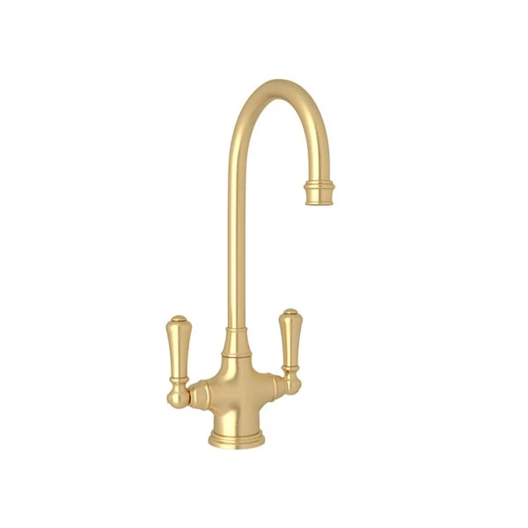 Bar Faucet Georgian Era 2 Lever Satin English Gold Swivel Spout 1.8 Gallons per Minute