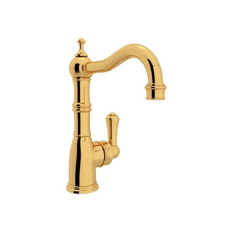 Bar Faucet Edwardian 1 Lever English Gold Swivel Spout 1.8 Gallons per Minute