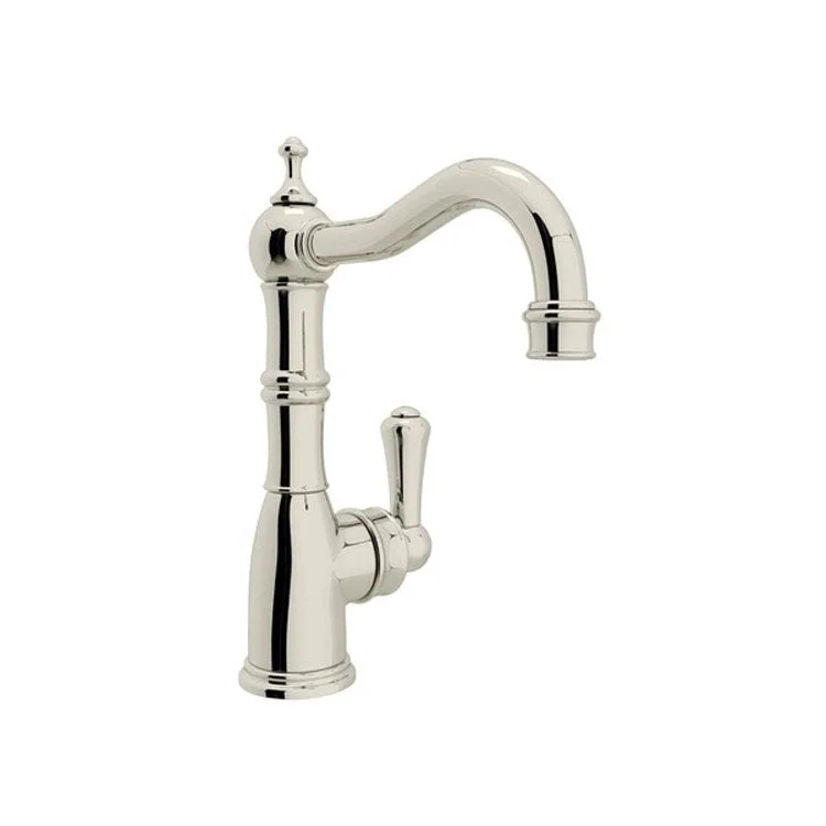 Bar Faucet Edwardian 1 Lever Polished Nickel Swivel Spout 1.8 Gallons per Minute