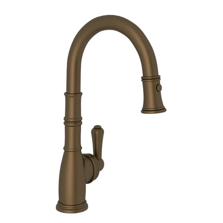 Bar Faucet Georgian Era 1 Lever English Bronze Pull Down Dual Spray Spout 1.75 Gallons per Minute