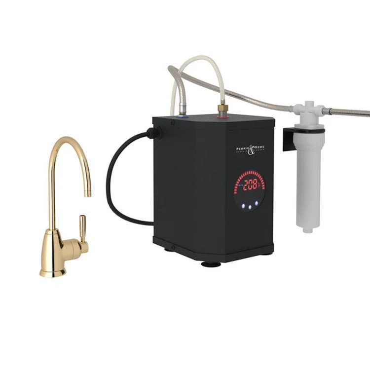 Hot Water Dispenser Holborn with Tank & Filter Kit 1 Lever C-Spout English Gold 6-1/2 Inch 0.5 Gallon per Minute