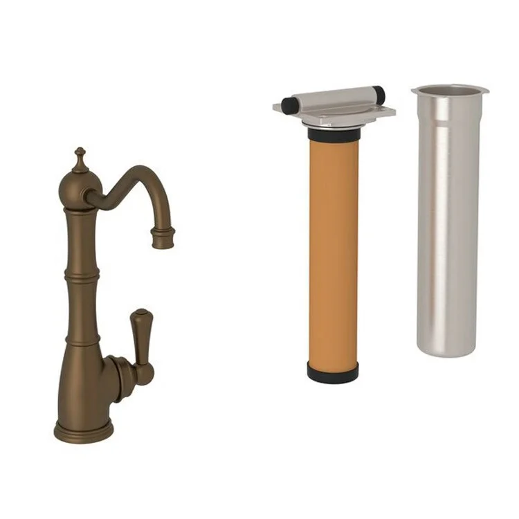 Filter Faucet Edwardian with Filtration Kit 1 Lever English Bronze Swivel Column Spout 0.5 Gallon per Minute