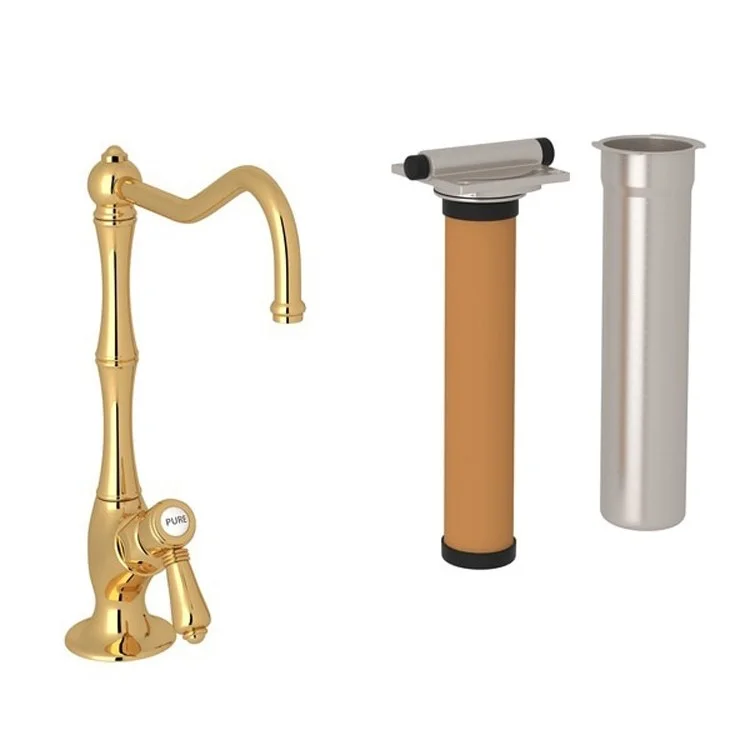 Faucet Kit Acqui Brass 1/4 Inch Spout Filter Mini Metal Lever with Spout Italian Brass