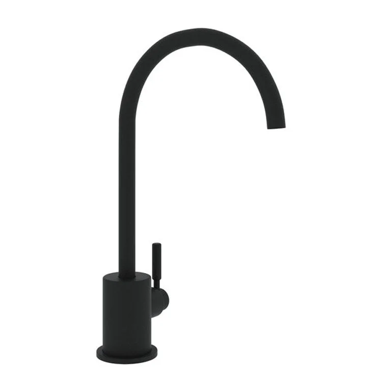 Filter Faucet Lux 1 Lever Matte Black C-Spout 1 Hole Stainless Steel 7-1/2 Inch