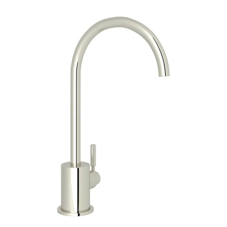 Filter Faucet Lux 1 Lever Polished Nickel C-Spout 1 Hole Stainless Steel 7-1/2 Inch