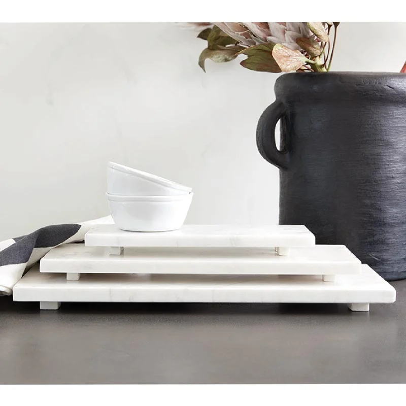 Santa Barbara - White Marble Plank Tray