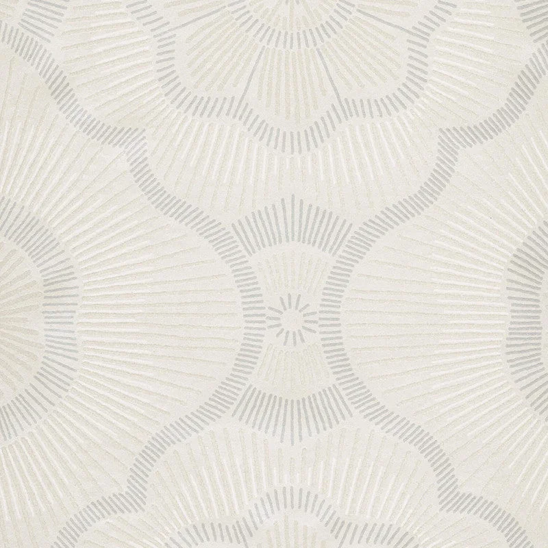 Beaded Floral Large-Scale Wallpaper in Cream/Grey