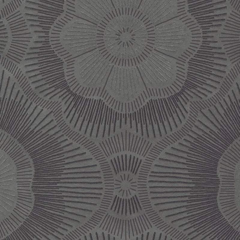 Beaded Floral Large-Scale Wallpaper in Taupe Brown