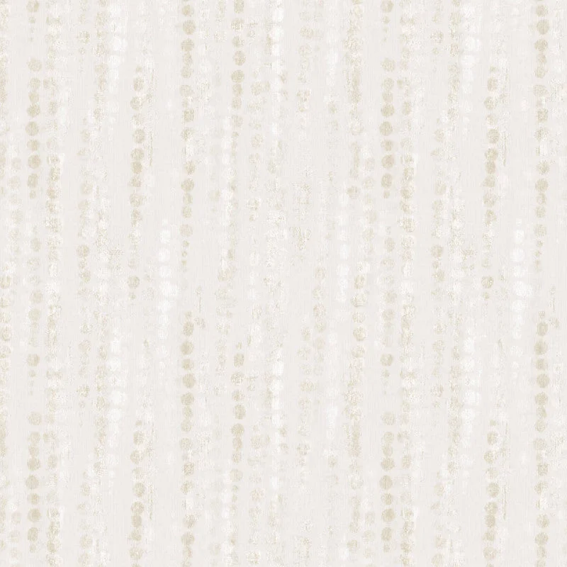 Beaded Rain Wallpaper in Beige/Metallic