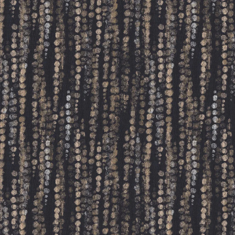 Beaded Rain Wallpaper in Navy/Copper