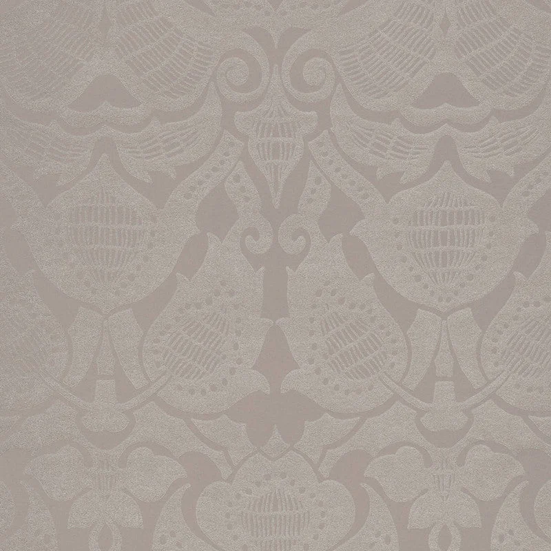 Damask Large-Scale Wallpaper in Grey/Silver