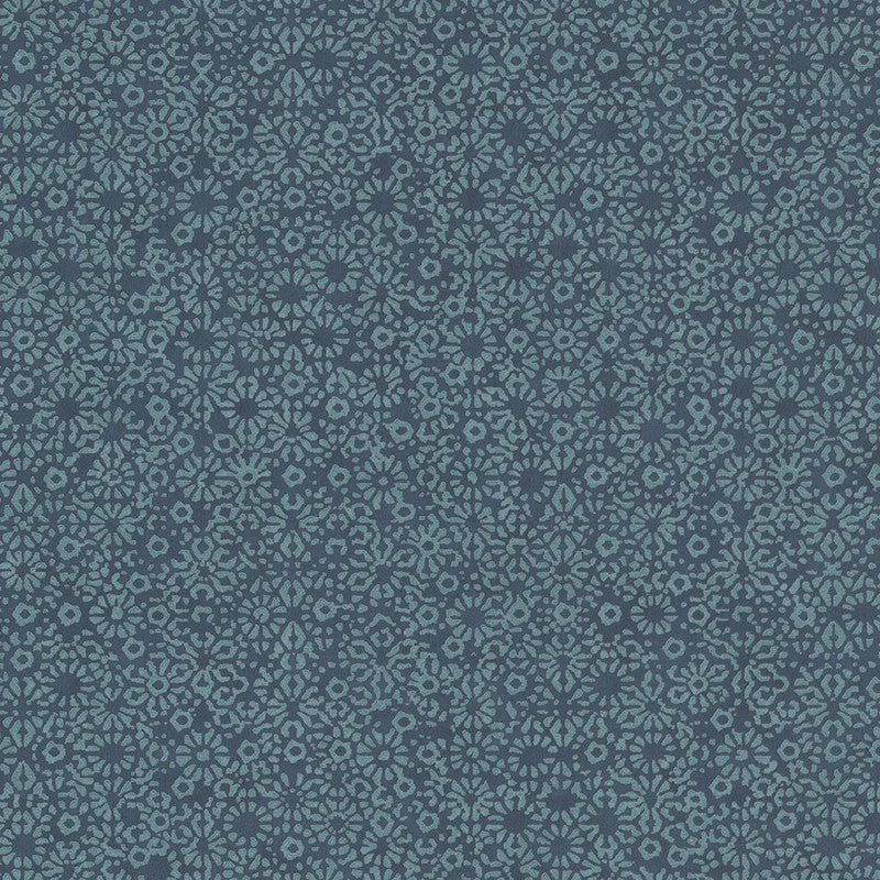 Ditsy Embossed Abstract Floral Wallpaper in Navy/Teal