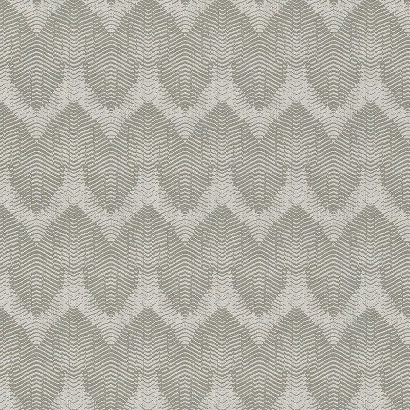 Flamestitch Retro-Chic Wallpaper in Seamist Green/Grey