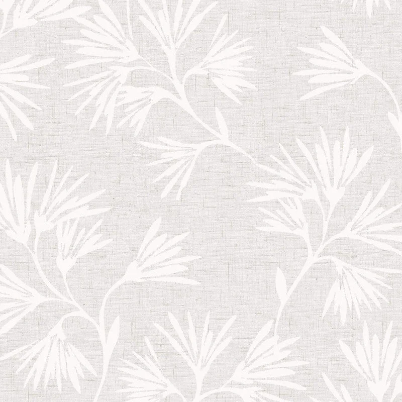 Floral Monochromatic Wallpaper in Cream