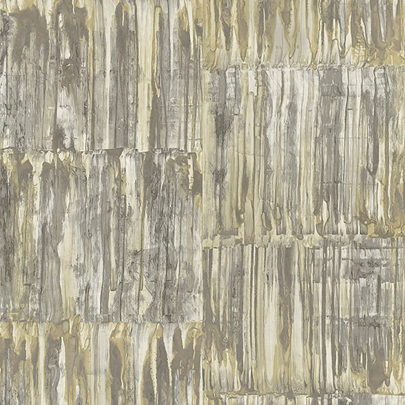 Foil Abstract Wallpaper in Yellow/Grey