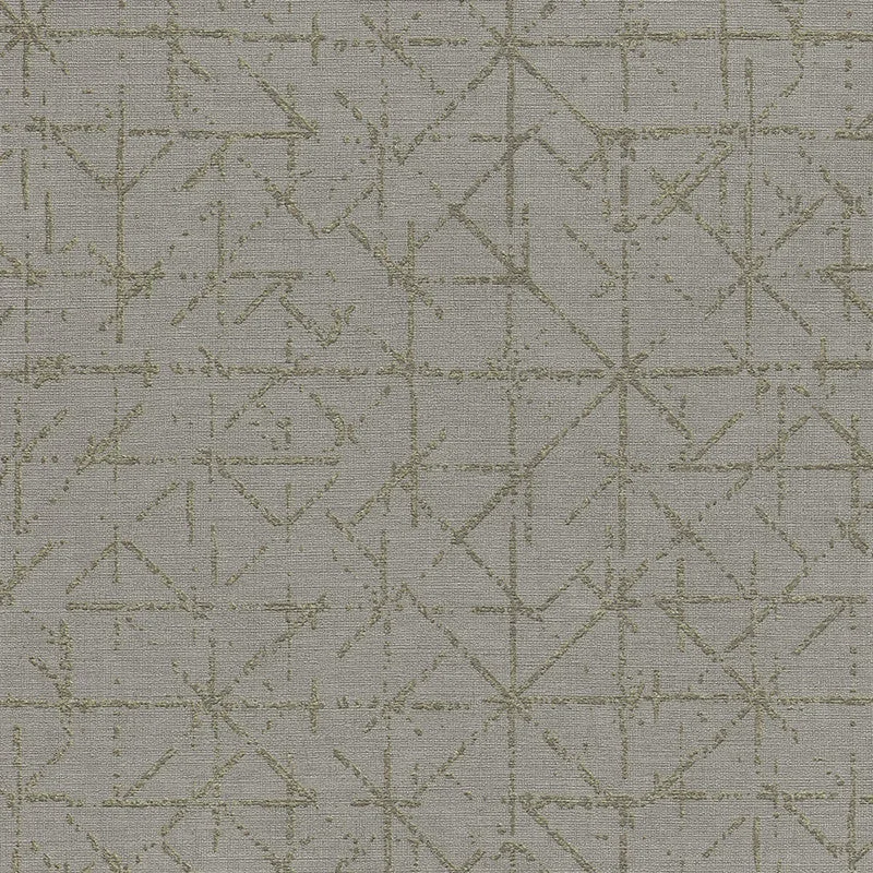 Geo Abstract Textural Wallpaper in Gold/Sage