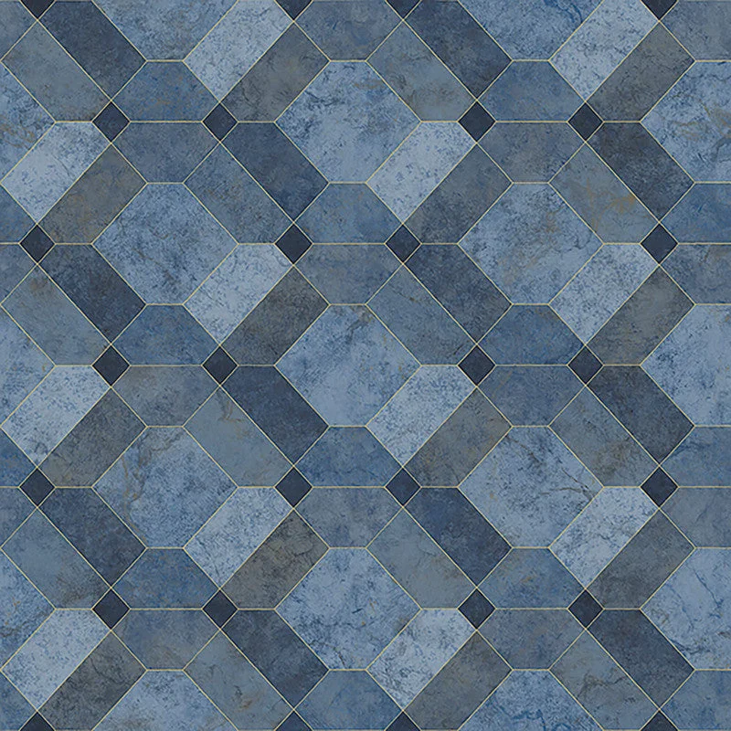 Geo Contemporary Wallpaper in Blue