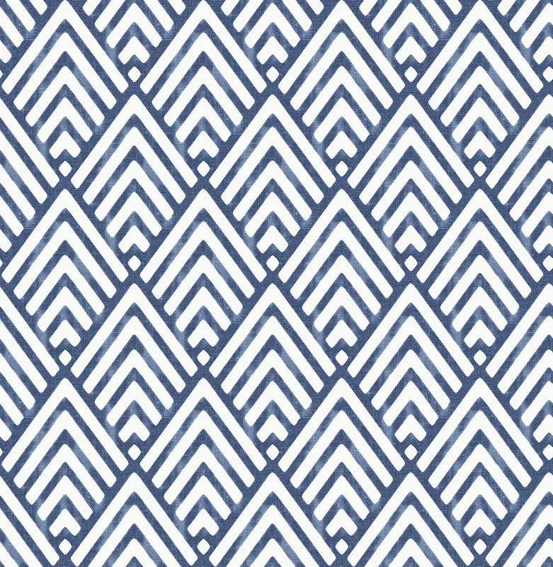 Geo Diamond Arrow Wallpaper in Indigo/Ivory