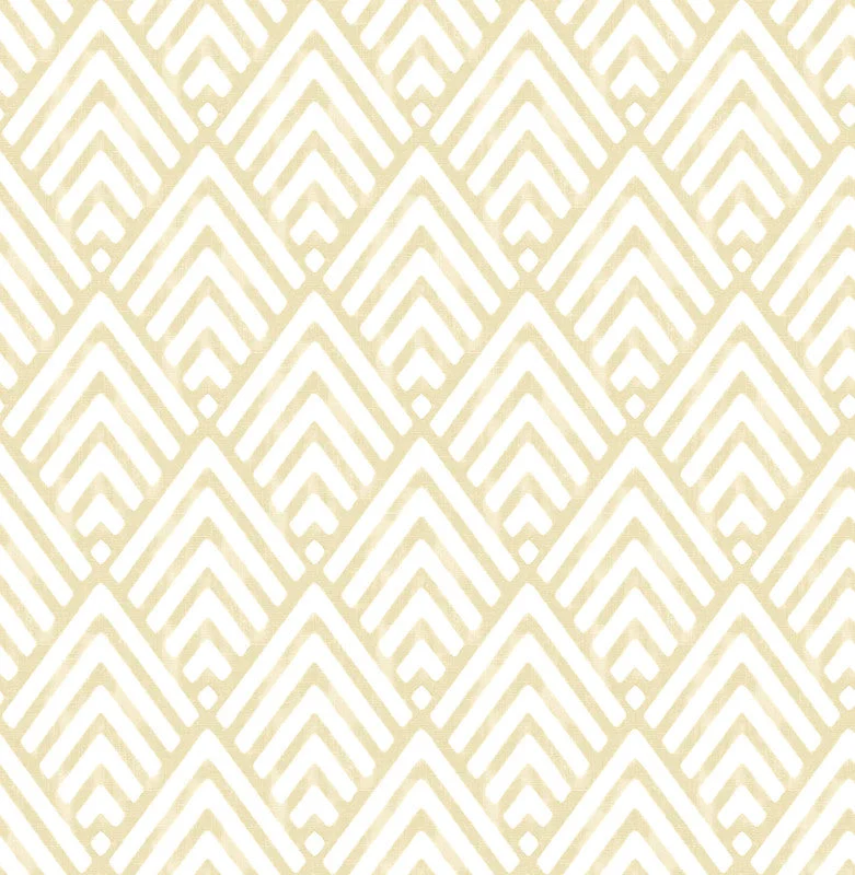 Geo Diamond Arrow Wallpaper in Mustard/Ivory