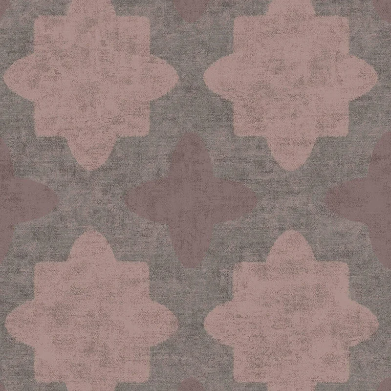 Geo Print Contrast Wallpaper in Brown/Rose