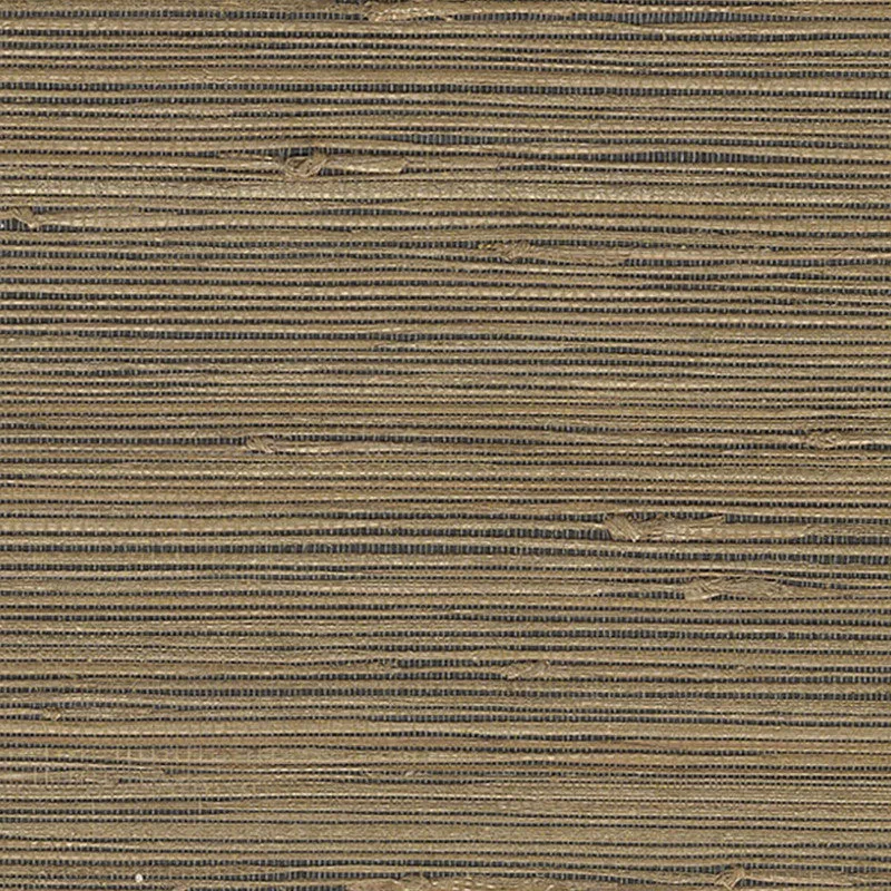 Grasscloth Coarse Metallic Wallpaper in Gold/Black