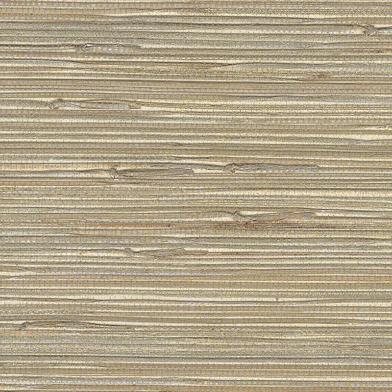 Grasscloth Exotic Grasses Glazed Wallpaper in Olive Green/Gold