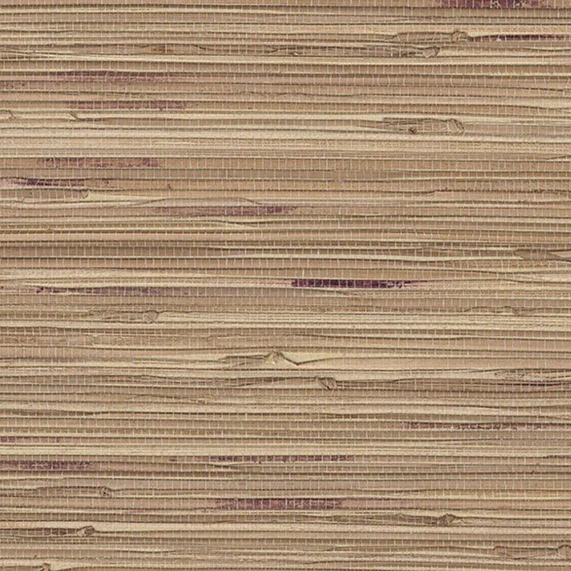 Grasscloth Flat Weave Exotic Wallpaper in Beige/Olive/Tan