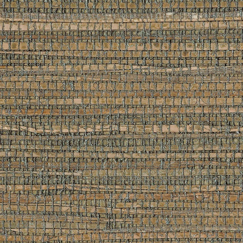 Grasscloth Natural Raffia Texture Wallpaper in Wheat/Silver