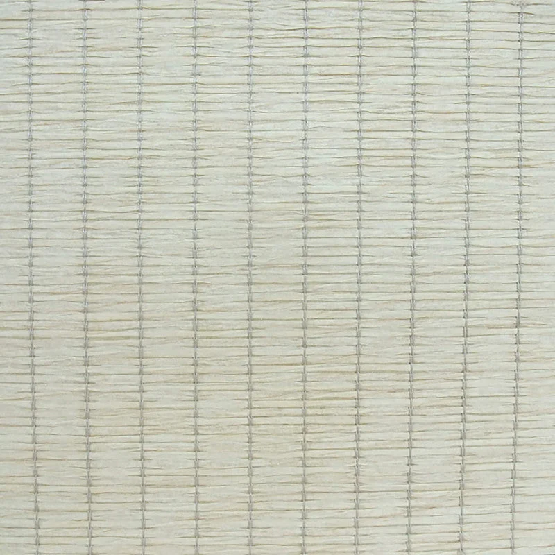 Grasscloth Natural Stripe Texture Wallpaper in Cream/Beige/Off-White