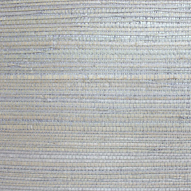 Grasscloth Natural Texture Wallpaper in Blue/Taupe