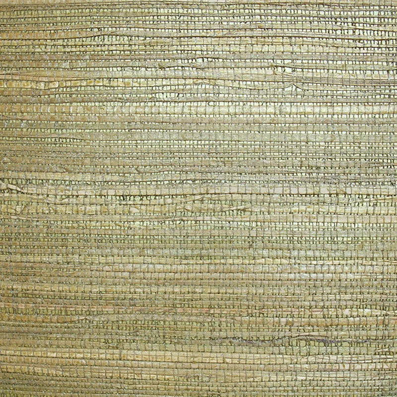 Grasscloth Natural Texture Wallpaper in Green/Yellow/Gold