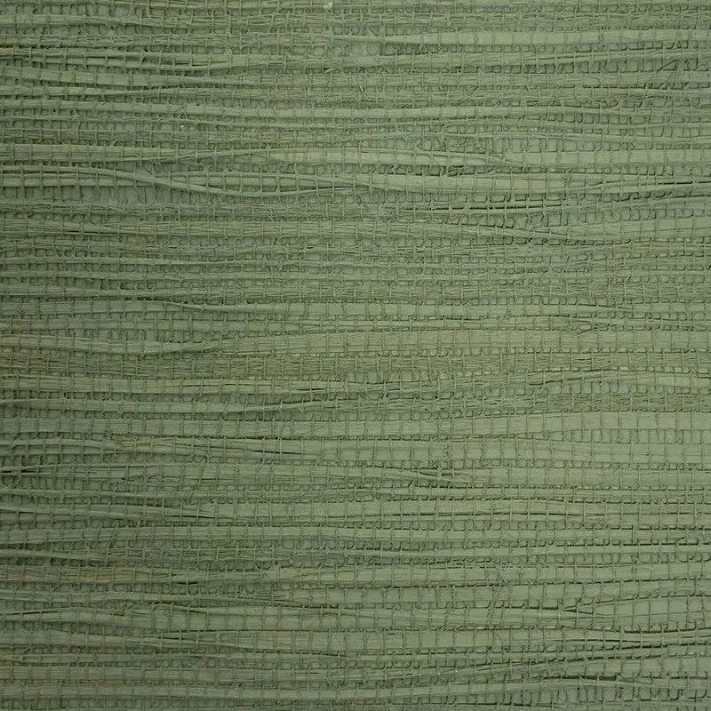 Grasscloth Painted Wallpaper in Sage Green