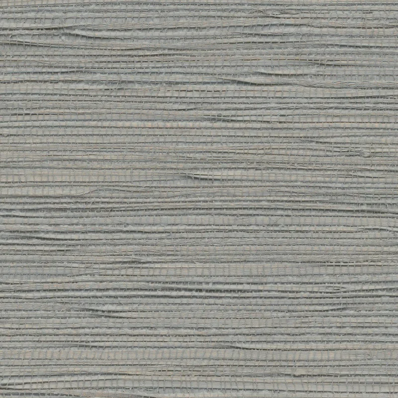 Grasscloth Painted Wallpaper in Silver Grey