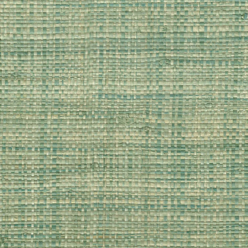 Grasscloth Woven Crosshatch Wallpaper in Aqua/Turquoise