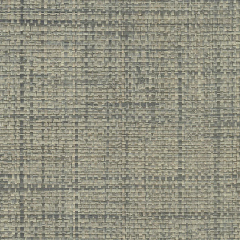 Grasscloth Woven Crosshatch Wallpaper in Steel Blue/Navy