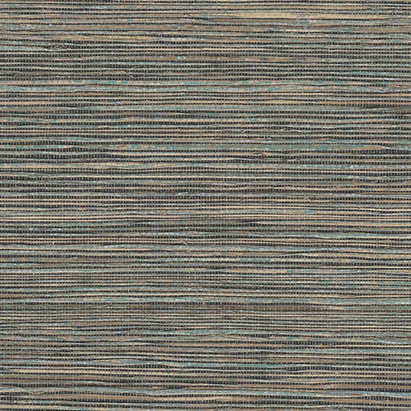 Grasscloth Woven Glaze Wallpaper in Silver/Teal