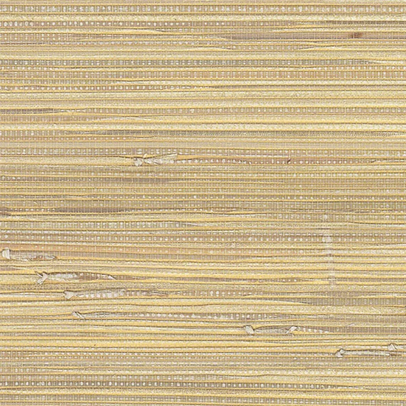 Grasscloth Woven Natural Wallpaper in Soft Yellow/Gold