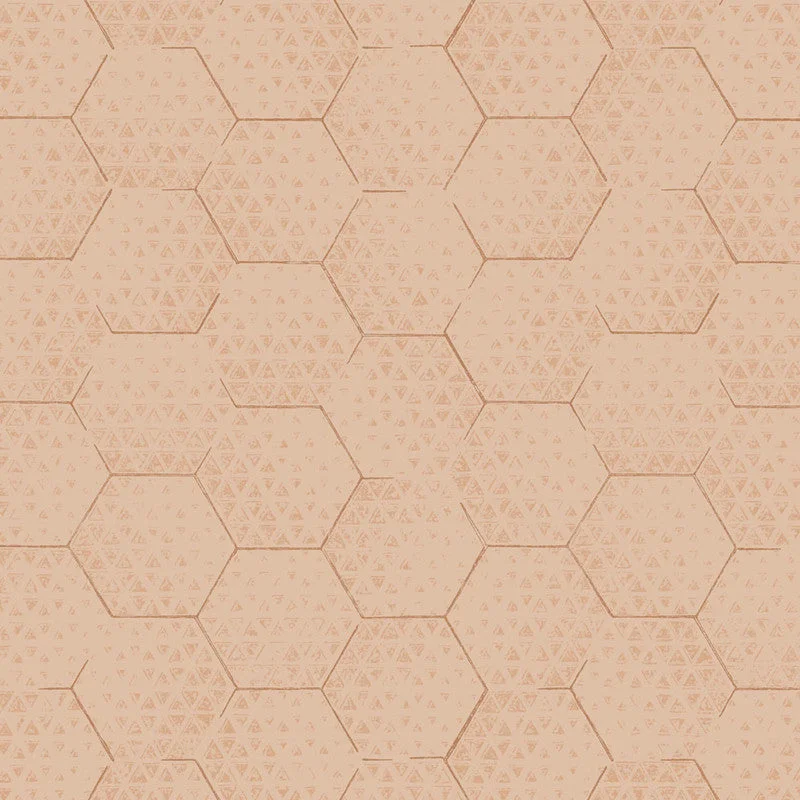 Honeycomb Wallpaper in Coral