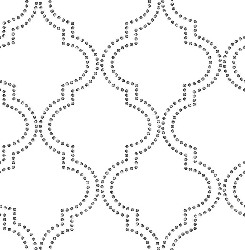 Ogee Dotted Wallpaper in Black/White