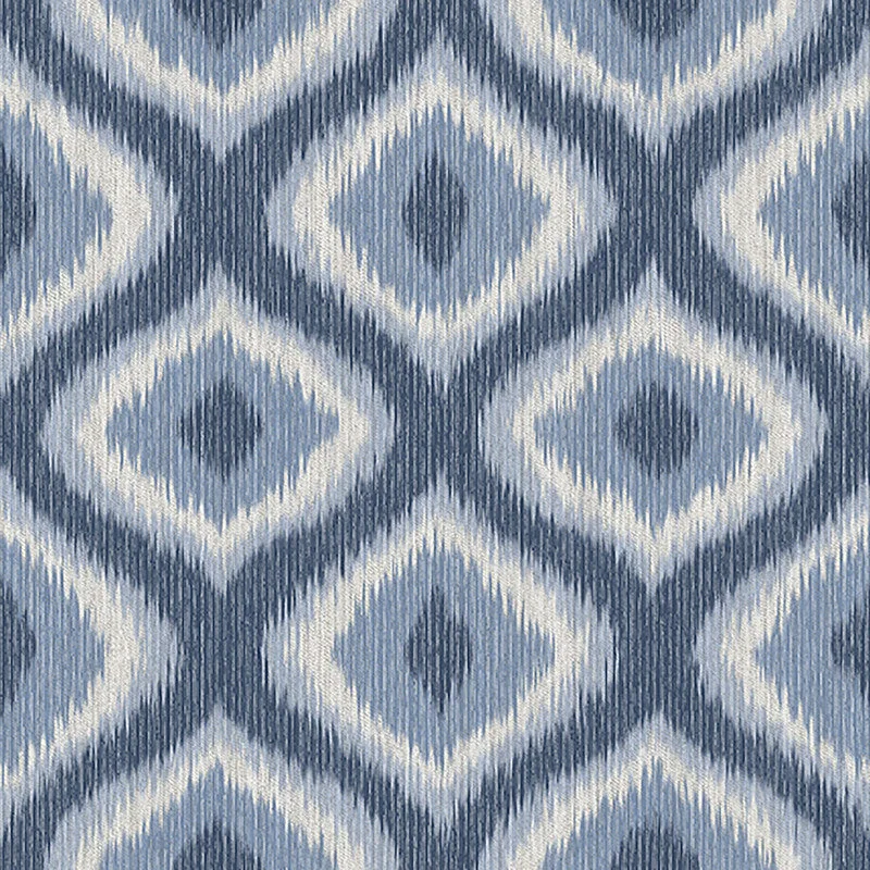 Ogee Modern Ikat Wallpaper in Grey/Blue