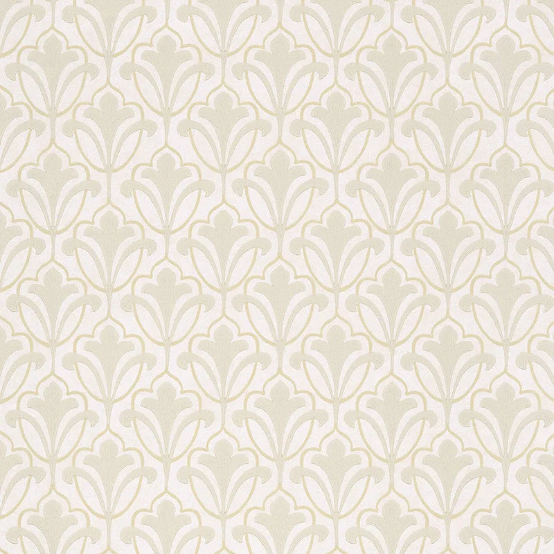 Ornamental Floral Wallpaper in Cream/Beige/Gold