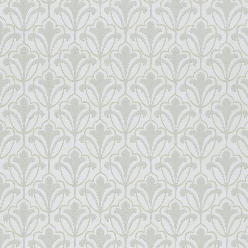 Ornamental Floral Wallpaper in Spa Blue