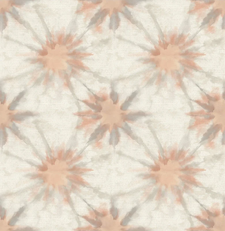 Starburst Wallpaper in Apricot/Grey