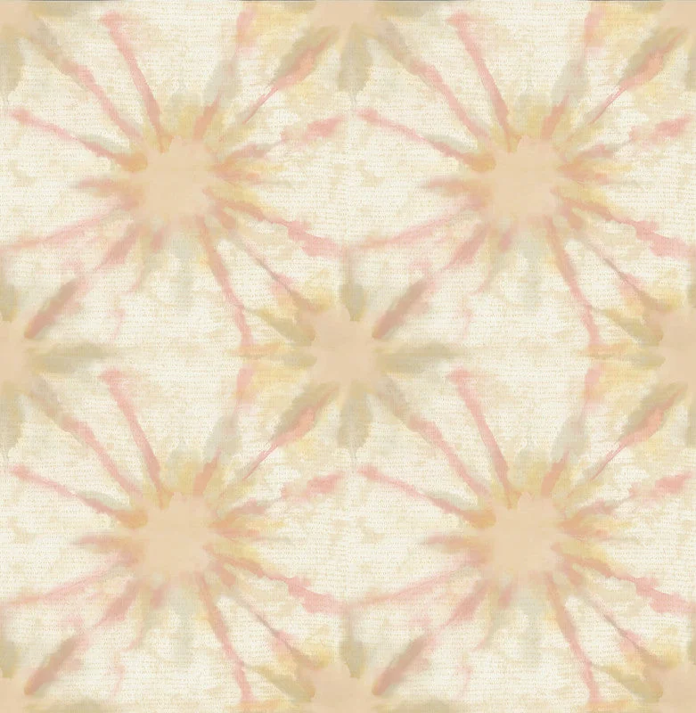 Starburst Wallpaper in Blush/Gold/Green