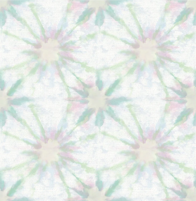 Starburst Wallpaper in Green/Blue/Pink