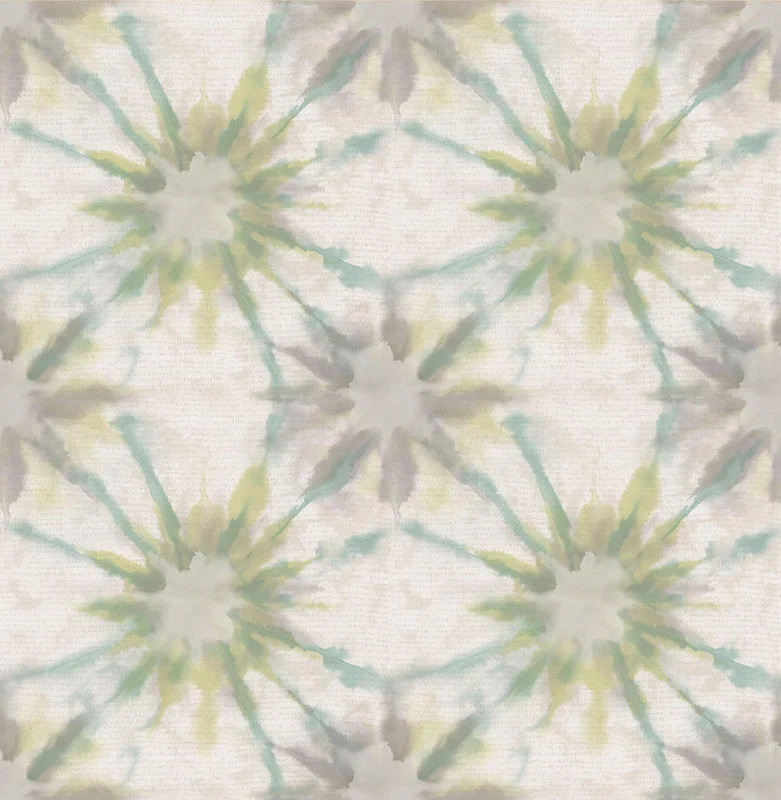 Starburst Wallpaper in Teal/Green/Grey